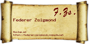 Federer Zsigmond névjegykártya