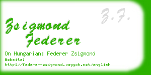 zsigmond federer business card